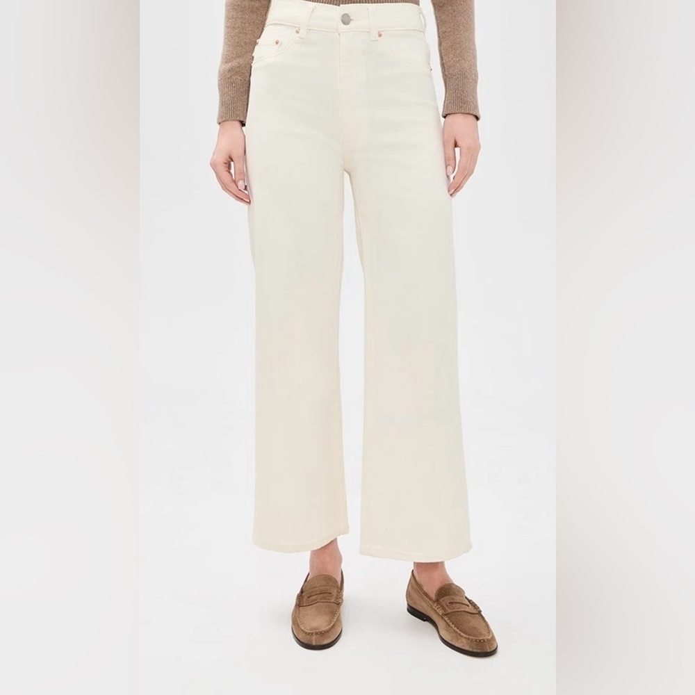 DL1961 Hepburn High Rise Vintage Wide Leg Corduroy Ankle Jeans in Manilla SZ 29